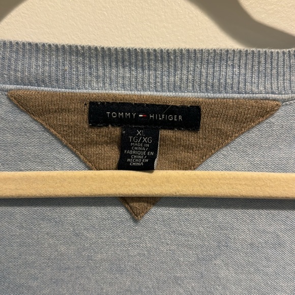 Tommy Hilfiger Light Blue V-Neck Sweater - Picture 3 of 4